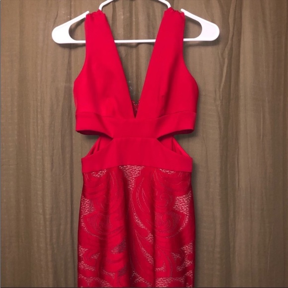 bcbgmaxazria prom red cut out lace Maryline dress xs - Picture 3 of 7